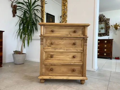 Bäuerliche 4 Ladenkommode Ladenschrank aus Vollholz im Gründerzeit-Stil G1056