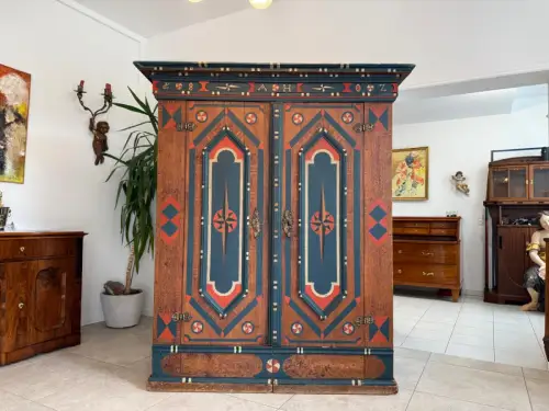 Handbemalter Barockschrank Bauernschrank Bauernkasten G1869