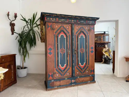 Handbemalter Barockschrank Bauernschrank Bauernkasten G1869