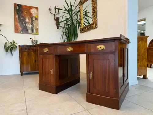 Altrestaurierter Jugendstil Schreibtisch Sekretär Freisteher G1878