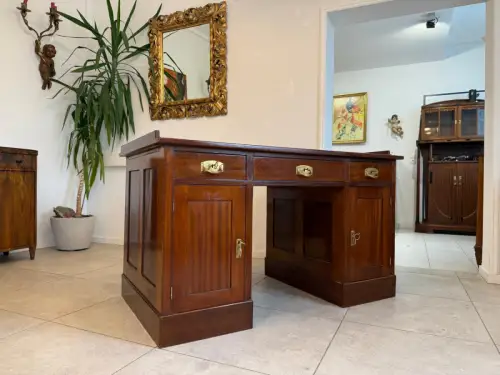 Altrestaurierter Jugendstil Schreibtisch Sekretär Freisteher G1878