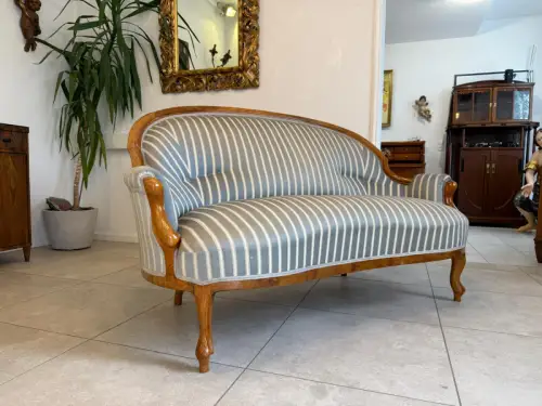Spät Biedermeier Sofa  Nussholz Rarität Antiquität G1859-1 Kopie