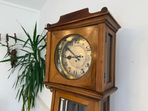 Originaler Jugendstil Regulator Standuhr 3 Gewichte Antik G1894