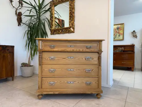 Restaurierte Gründerzeit 4 Laden Kommode Ladenschrank Naturholz G1930