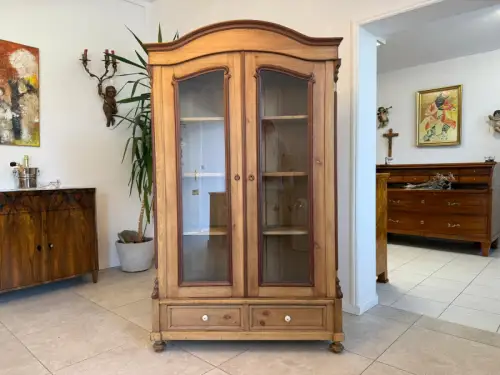 Originale Vitrine Glasvitrine Bücherschrank Bauernvitrine Antik Bauernkasten G19