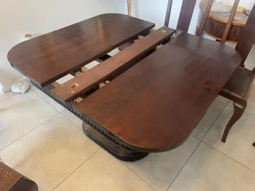 7 teiliges Historismus Ensemble Sessel Stuhl Auszugtisch G1140