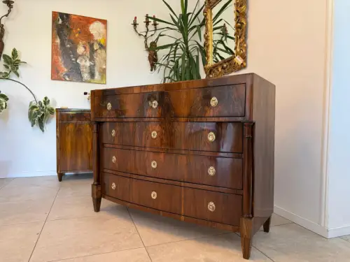 Restaurierte Biedermeier Schreibkommode Nussholz Antiquität G1967