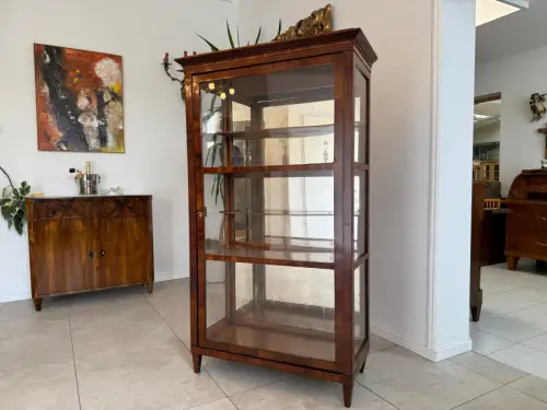 Restaurierte Stilvitrine Biedermeier Glasschrank Bücherschrank G2014