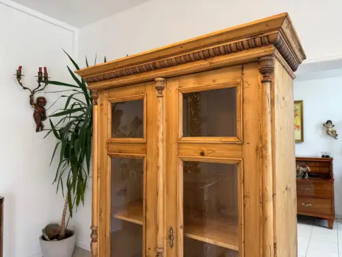 Restaurierte Gründerzeit Bauernvitrine Bauernschrank Originale G2032