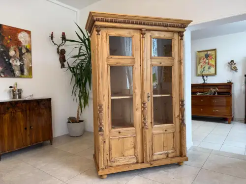 Restaurierte Gründerzeit Bauernvitrine Bauernschrank Originale G2032