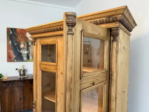 Restaurierte Gründerzeit Bauernvitrine Bauernschrank Originale G2032