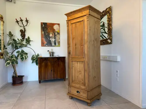 Bäuerlicher Gründerzeit Bauernschrank Naturholzschrank G2040