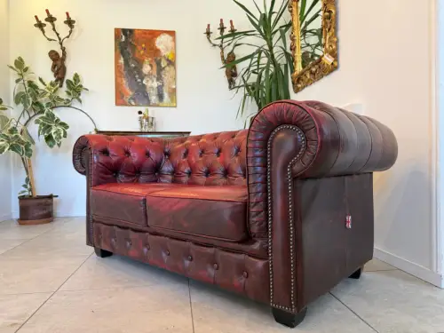 Chesterfield 2er Clubsofa Diwan Couch Oxblood Kultmöbel G2088