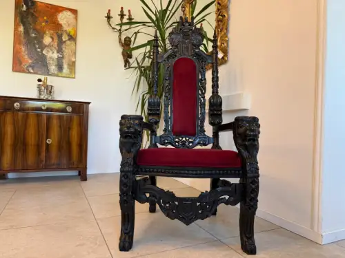 Prachtvoller Fauteuil Stuhl Königssessel Prunksessel Barockstil G2096