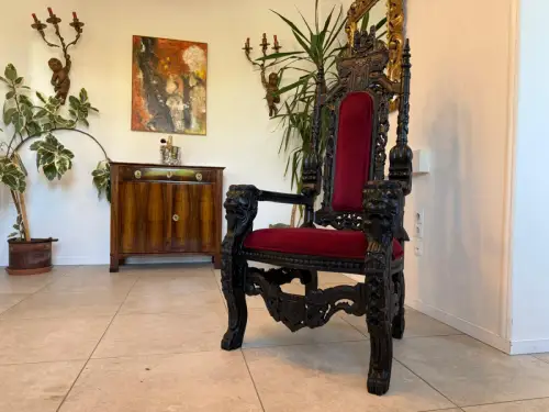 Prachtvoller Fauteuil Stuhl Königssessel Prunksessel Barockstil G2096