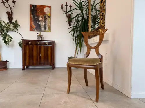 Biedermeier Sessel Nussholz Stuhl Antiquität G2106