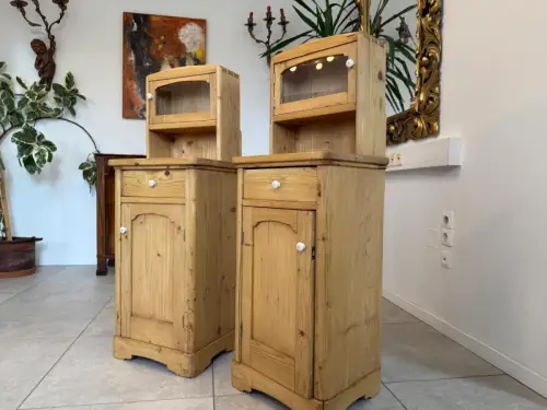 2 Restaurierte Bäuerliche Nachtkasterl Naturholzkasterl G2122