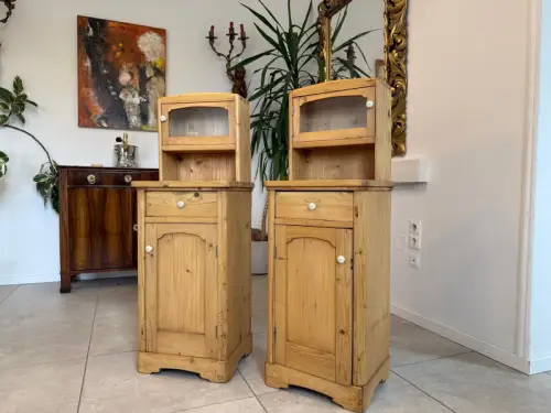 2 Restaurierte Bäuerliche Nachtkasterl Naturholzkasterl G2122