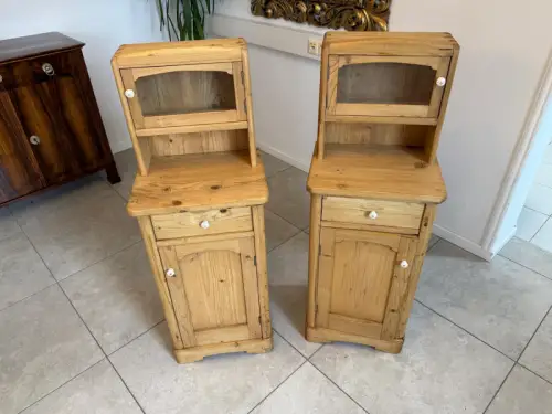 2 Restaurierte Bäuerliche Nachtkasterl Naturholzkasterl G2122