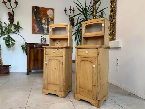 2 Restaurierte Bäuerliche Nachtkasterl Naturholzkasterl G2122