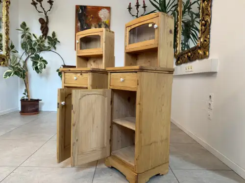 2 Restaurierte Bäuerliche Nachtkasterl Naturholzkasterl G2122