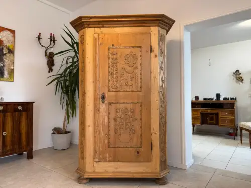 Originaler Biedermeier Bauernschrank Naturholzschrank G2119
