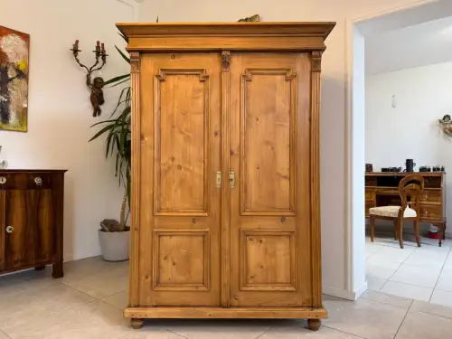 Gründerzeit Bauernschrank Bauernkasten Hallenschrank Weichholz G2135