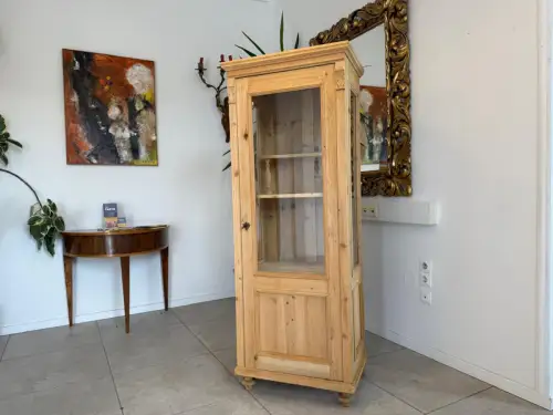 Bäuerliche Vitrine Bauernvitrine Bauernschrank Naturholz Vitrine G2147