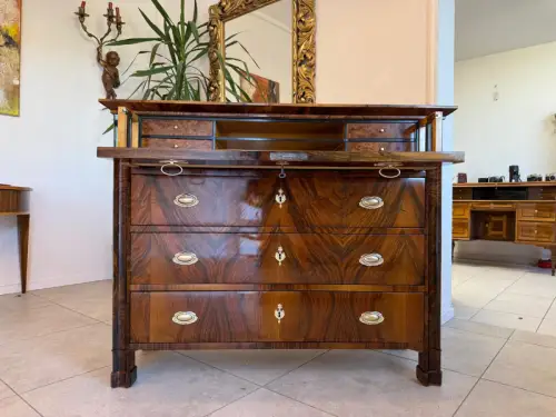 SALE Restaurierte Biedermeier Schreibkommode Nussholz Antiquität Antikmöbel G215