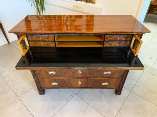 SALE Restaurierte Biedermeier Schreibkommode Nussholz Antiquität Antikmöbel G215