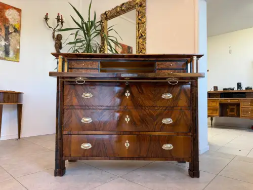 SALE Restaurierte Biedermeier Schreibkommode Nussholz Antiquität Antikmöbel G215