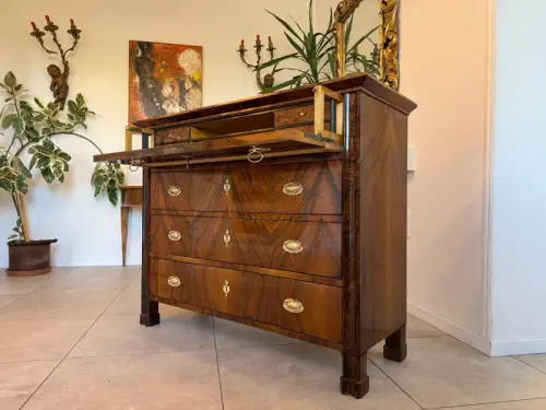 SALE Restaurierte Biedermeier Schreibkommode Nussholz Antiquität Antikmöbel G215