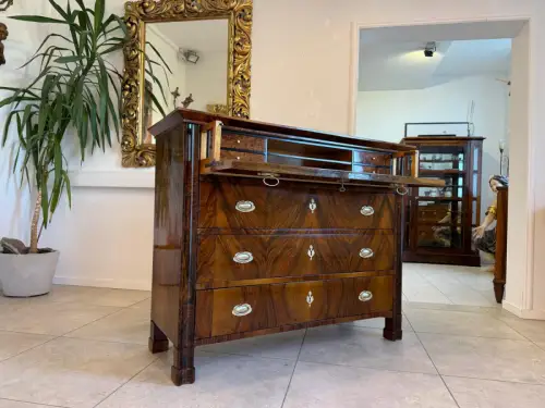 SALE Restaurierte Biedermeier Schreibkommode Nussholz Antiquität Antikmöbel G215