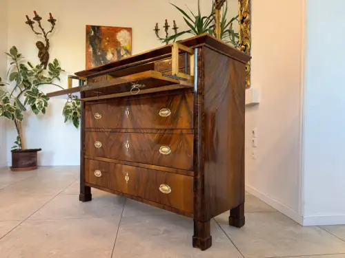 SALE Restaurierte Biedermeier Schreibkommode Nussholz Antiquität Antikmöbel G215