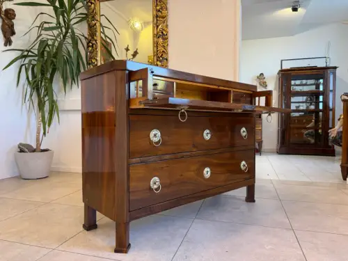SALE Restaurierte Biedermeier Schreibkommode Nussholz Antiquität Antikmöbel G215