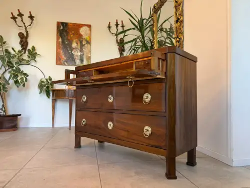 SALE Restaurierte Biedermeier Schreibkommode Nussholz Antiquität Antikmöbel G215