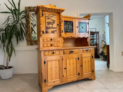 Zirbenholz Kredenz Butzenglas Küchenschrank G2174