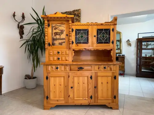 Zirbenholz Kredenz Butzenglas Küchenschrank G2174