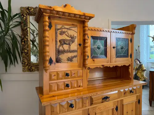 Zirbenholz Kredenz Butzenglas Küchenschrank G2174