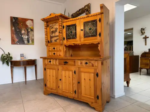 Zirbenholz Kredenz Butzenglas Küchenschrank G2174