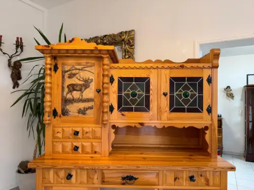 Zirbenholz Kredenz Butzenglas Küchenschrank G2174