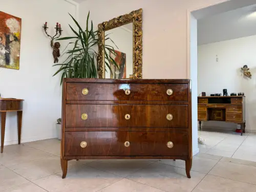 Restaurierte Biedermeier Kommode 3 Ladenkommode Nussholz G2165