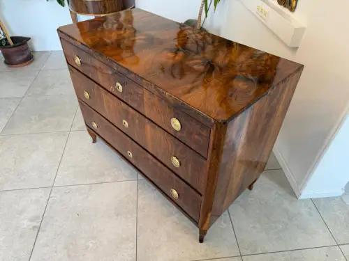 Restaurierte Biedermeier Kommode 3 Ladenkommode Nussholz G2165