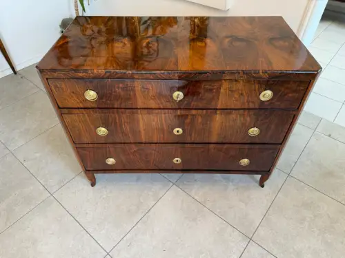 Restaurierte Biedermeier Kommode 3 Ladenkommode Nussholz G2165