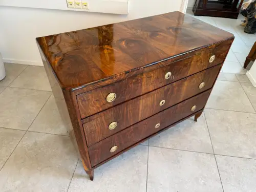 Restaurierte Biedermeier Kommode 3 Ladenkommode Nussholz G2165