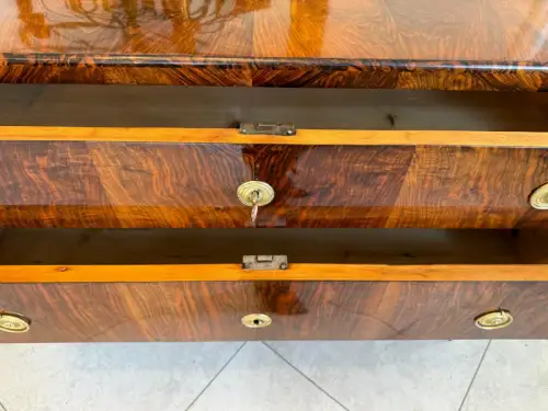 Restaurierte Biedermeier Kommode 3 Ladenkommode Nussholz G2165