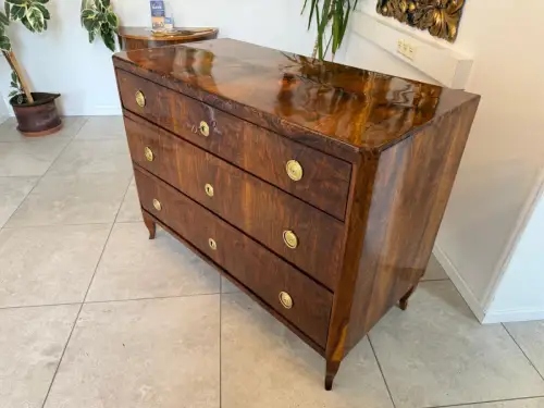 Restaurierte Biedermeier Kommode 3 Ladenkommode Nussholz G2165