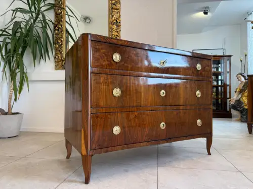 Restaurierte Biedermeier Kommode 3 Ladenkommode Nussholz G2165