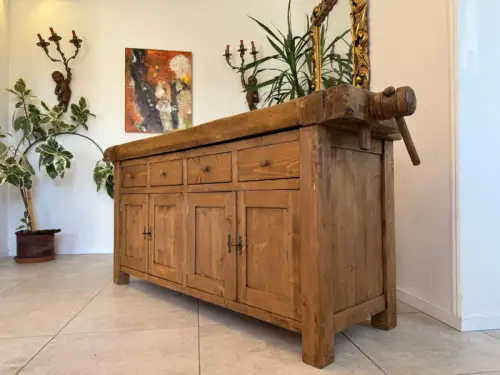 Urige Hobelbank Werkbank Pult Tresen Ladenschrank G2179-1