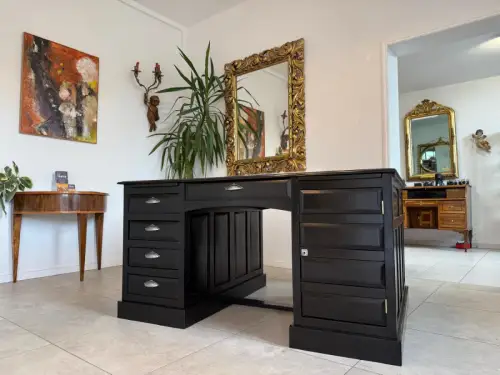 Sale Jugendstil Schreibtisch Schwarz Partnerdesk Partnerschreibtisch G2171